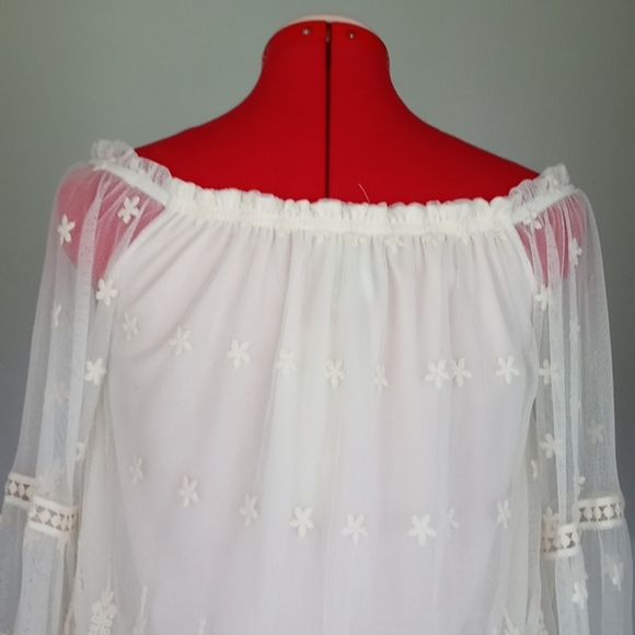 American Rag Off the Shoulder Peasant Blouse Sz Xs - Picture 7 of 10